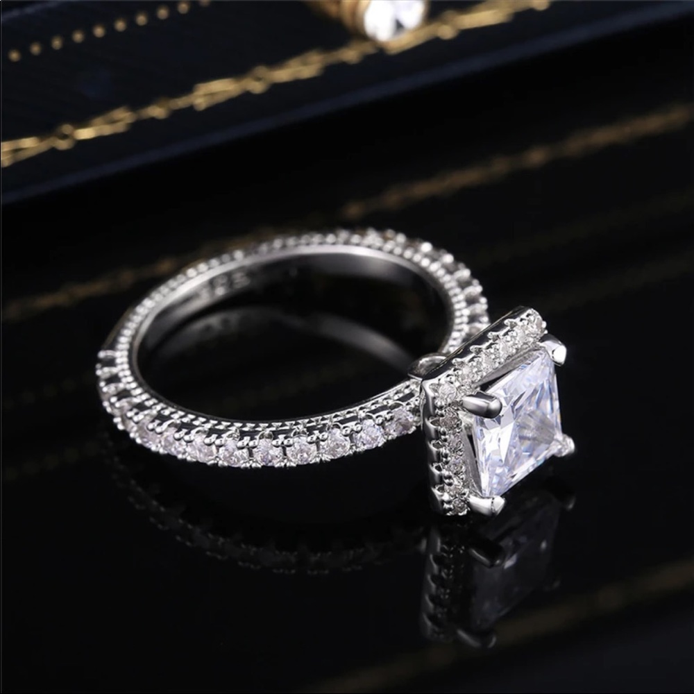 New 925 Silver Lovers Promise Diamond Ring 💍 - Picture 7 of 10